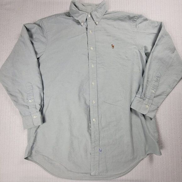 Ralph Lauren Long Sleeve Shirt Mens Size‎ 16.5 Green Flesh Pony Classic - Picture 1 of 7